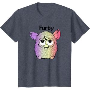 imageFurby Classic Toy Multi Colored Vintage Portrait TShirtHeather Blue