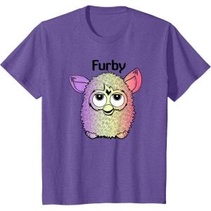 imageFurby Classic Toy Multi Colored Vintage Portrait TShirtPurple Heather