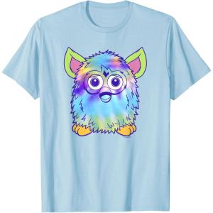imageFurby Classic Toy Tie Dye Pattern Vintage Smiling Portrait TShirtBaby Blue