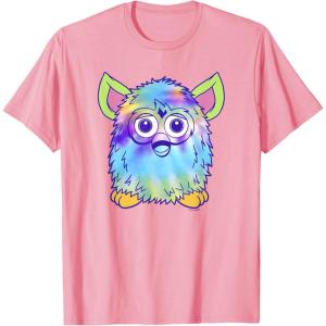 imageFurby Classic Toy Tie Dye Pattern Vintage Smiling Portrait TShirtPink