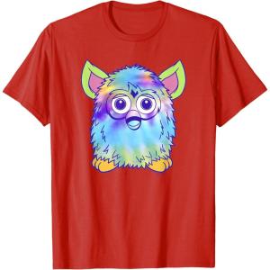 imageFurby Classic Toy Tie Dye Pattern Vintage Smiling Portrait TShirtRed