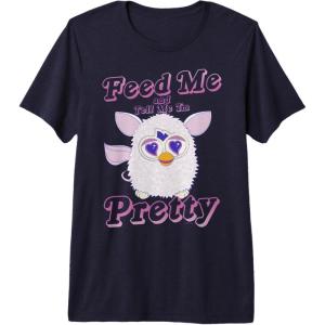 imageFurby Feed Me And Tell Me Im Pretty Cute Logo Portrait Premium Triblend TShirtNavy Blue