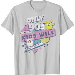 imageFurby Only 90s Kids Will Understand Retro Funky Logo TShirtSilver Grey