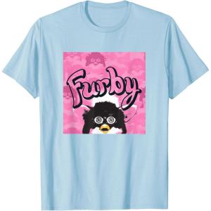 imageFurby Pink ampamp Black Retro Watercolor Surprise Furby Face TShirtBaby Blue