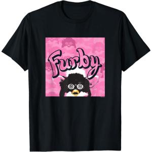 imageFurby Pink ampamp Black Retro Watercolor Surprise Furby Face TShirtBlack