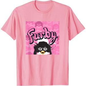 imageFurby Pink ampamp Black Retro Watercolor Surprise Furby Face TShirtPink