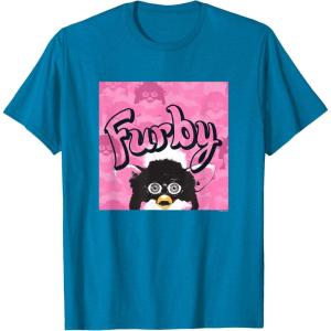 imageFurby Pink ampamp Black Retro Watercolor Surprise Furby Face TShirtSapphire Blue