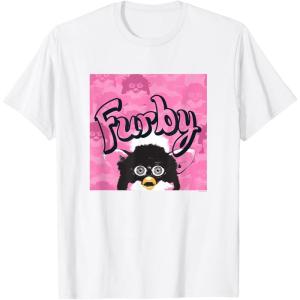 imageFurby Pink ampamp Black Retro Watercolor Surprise Furby Face TShirtWhite