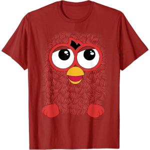 imageFurby Retro Big Red Smiling Face TShirtCranberry Red