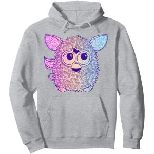 imageFurby Retro Neon Gradient Big Cute Portrait Pullover HoodieHeather Grey