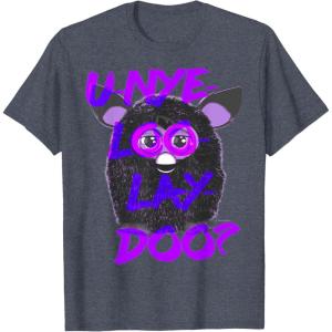 imageFurby UNyeLooLayDoo Retro Graphic Portrait TShirtHeather Blue
