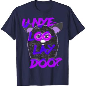 imageFurby UNyeLooLayDoo Retro Graphic Portrait TShirtNavy Blue