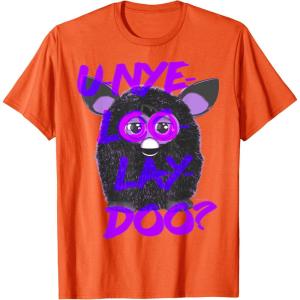 imageFurby UNyeLooLayDoo Retro Graphic Portrait TShirtOrange