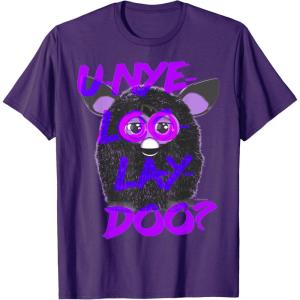 imageFurby UNyeLooLayDoo Retro Graphic Portrait TShirtPurple