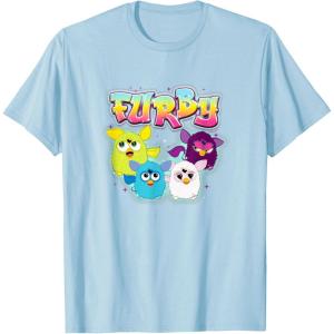 imageFurby Vintage Neon Rainbow Graffiti Style Group Poster TShirtBaby Blue