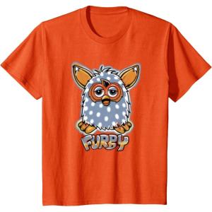 imageKids Furby Boom Classic Toy Polka Dot Pattern Portrait TShirtOrange