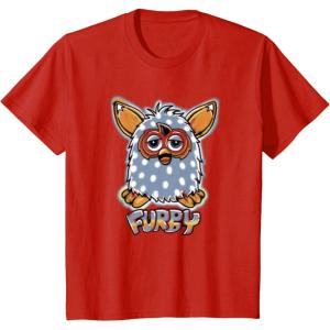 imageKids Furby Boom Classic Toy Polka Dot Pattern Portrait TShirtRed