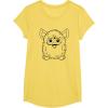 imageFurby Classic Toy Outline Vintage Smiling Portrait TShirtLemon Yellow
