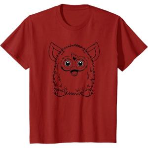 imageFurby Classic Toy Outline Vintage Smiling Portrait TShirtCranberry Red