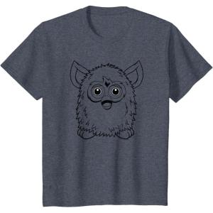 imageFurby Classic Toy Outline Vintage Smiling Portrait TShirtHeather Blue