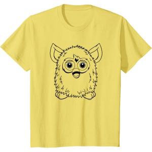 imageFurby Classic Toy Outline Vintage Smiling Portrait TShirtLemon Yellow
