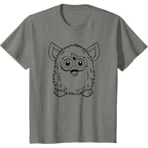 imageFurby Classic Toy Outline Vintage Smiling Portrait TShirtOlive Heather
