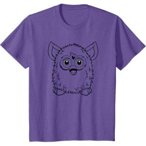 imageFurby Classic Toy Outline Vintage Smiling Portrait TShirtPurple Heather
