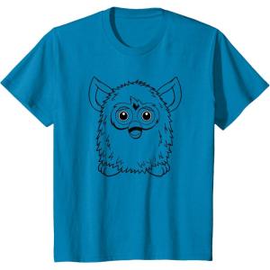 imageFurby Classic Toy Outline Vintage Smiling Portrait TShirtSapphire Blue