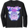 imageFurby Retro Pink Circle Kanji Portrait Long Sleeve TShirtBlack