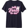 imageFurby Valentines Day Talk Furby To Me Cute Hearts Logo Premium TShirtNavy Blue