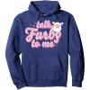 imageFurby Valentines Day Talk Furby To Me Cute Hearts Logo Pullover HoodieNavy Blue