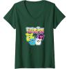 imageWomens Furby Vintage Neon Rainbow Graffiti Style Group Poster VNeck TShirtDark Green