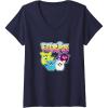 imageWomens Furby Vintage Neon Rainbow Graffiti Style Group Poster VNeck TShirtNavy Blue