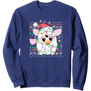 imageFurby Christmas Lights Sweater SweatshirtNavy Blue