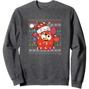 imageFurby Christmas Ugly Sweater SweatshirtDark Heather Grey