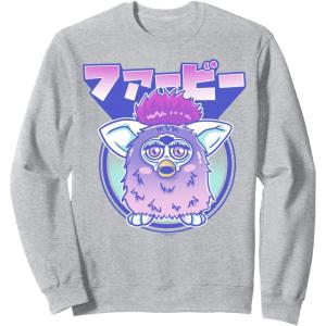 imageFurby Retro Pink Circle Kanji Portrait SweatshirtHeather Grey