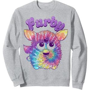 imageFurby Tie Dyed Cute Portrait Logo SweatshirtHeather Grey