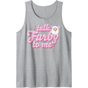 imageFurby Valentines Day Talk Furby To Me Cute Hearts Logo Tank TopHeather Grey