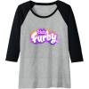 imageFurby Club Furby Colorful Gradient Musical Notes Furry Logo Raglan Baseball TeeBlackAthletic Heather