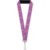 imageBuckleDown Furby Lanyard Furby Icons Collage Purples Orange Pinks Elastic