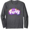 imageFurby Club Furby Colorful Gradient Furry Logo Long Sleeve TShirtDark Heather Grey