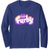 imageFurby Club Furby Colorful Gradient Furry Logo Long Sleeve TShirtNavy Blue