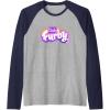 imageFurby Club Furby Colorful Gradient Musical Notes Furry Logo Raglan Baseball TeeNavy BlueAthletic Heather