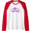 imageFurby Club Furby Colorful Gradient Musical Notes Furry Logo Raglan Baseball TeeRedWhite