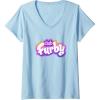 imageWomens Furby Club Furby Colorful Gradient Furry Logo VNeck TShirtBaby Blue