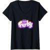 imageWomens Furby Club Furby Colorful Gradient Furry Logo VNeck TShirtBlack