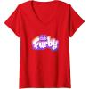 imageWomens Furby Club Furby Colorful Gradient Furry Logo VNeck TShirtRed