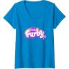 imageWomens Furby Club Furby Colorful Gradient Musical Notes Furry Logo VNeck TShirtSapphire Blue