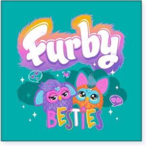 imageCafePress Furby Besties Square Bumper Sticker Car DecalWhite