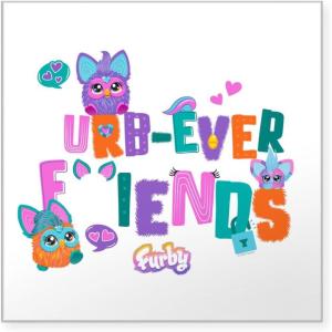 imageCafePress Furby Furbever Friends Square Bumper Sticker Car DecalClear